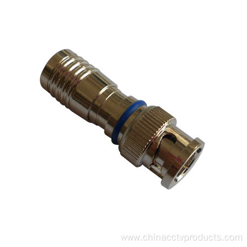 BNC Male Compression Connector for RG6 Cable Silver